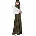 Duel colored skirt style abaya-Olive green-white